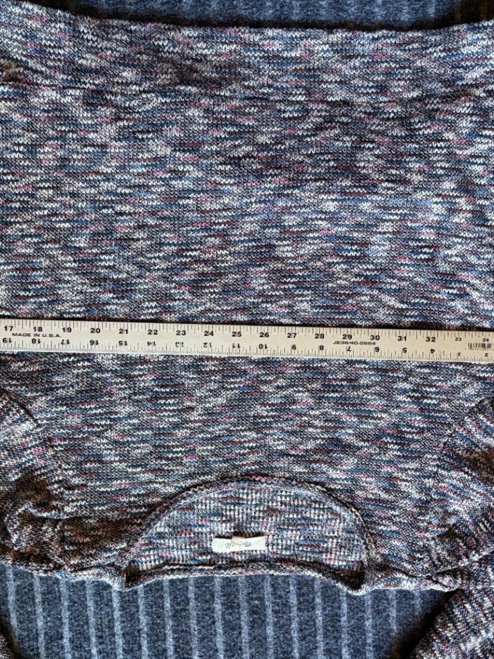 Madewell Multicolor Marled Knit Pullover Sweater Size Medium Cotton, Pink/Gray - Picture 9 of 9